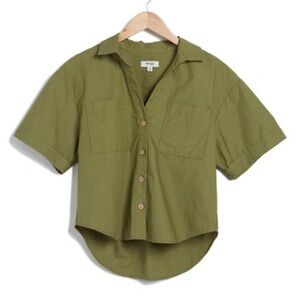 Women’s Cropped button up Poplin shirt